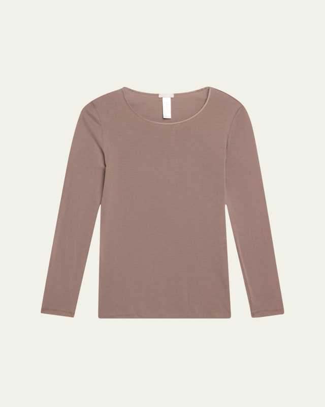 Cotton Seamless Long-Sleeve Top